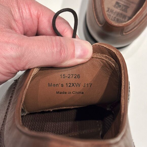 NWOB Johnston & Murphy Branning Brown Leather Cap Toe Derby Men Size 12 X-Wide - Picture 8 of 15